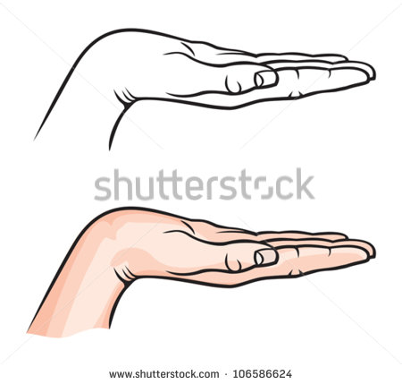 Cupped Hand Vector Outline