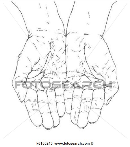 Cupped Hands Drawing