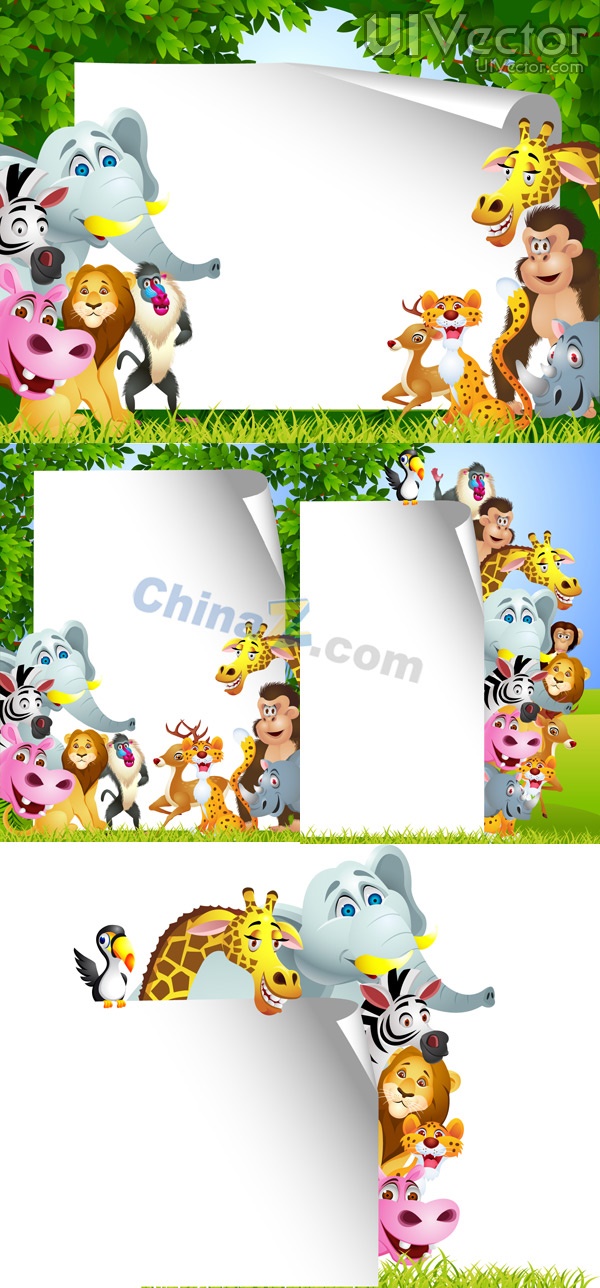 Cute Jungle Animals Vector