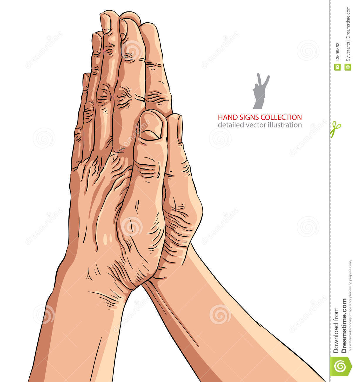 Detailed Praying Hands Vector Detailed Praying Hands Vector