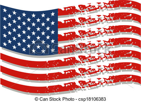 Distressed American Flag Vector