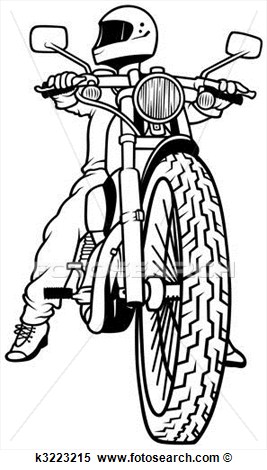 Driver and Motorcycle Clip Art