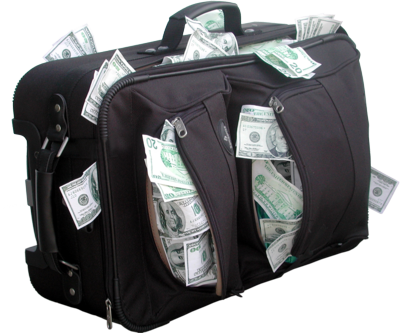 Duffle Bag with Money PNG