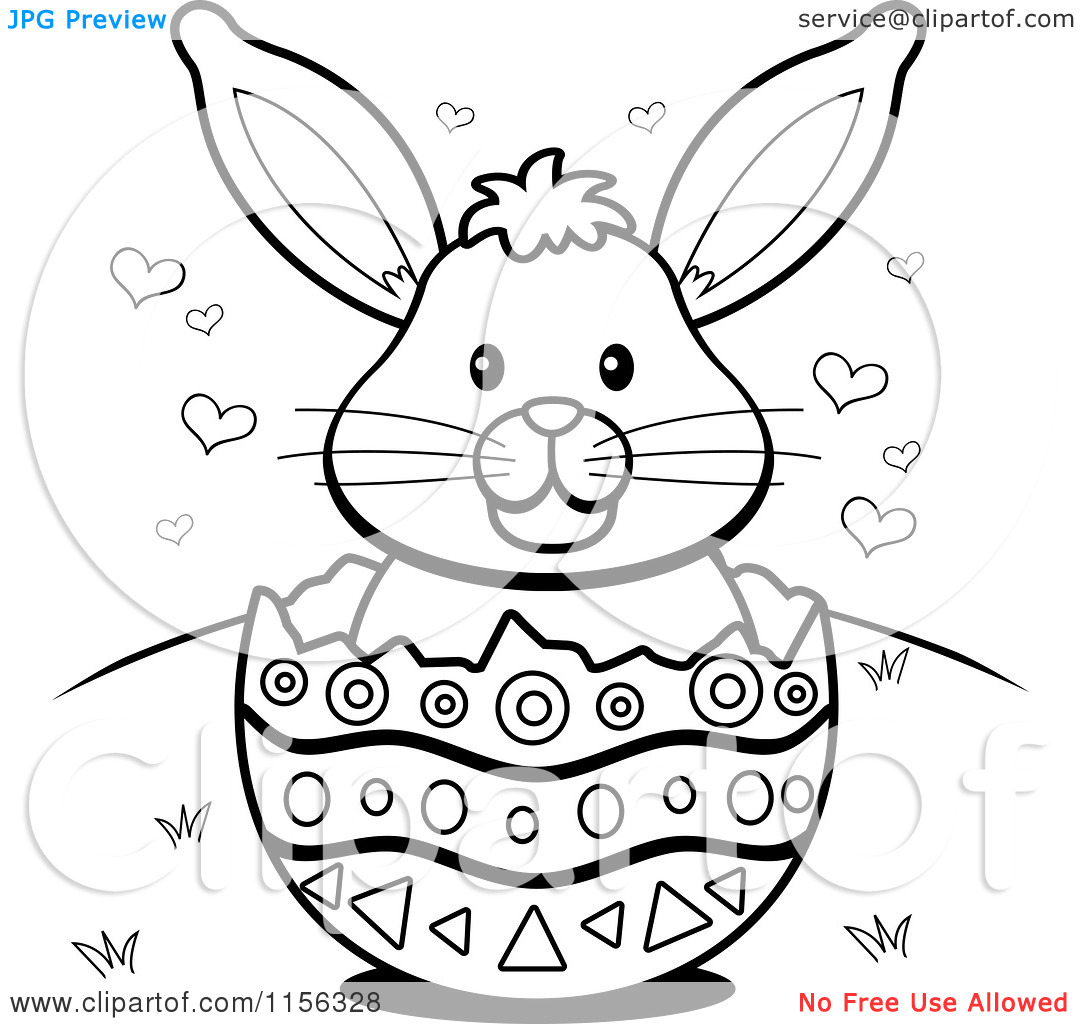 Easter Bunny Clip Art Black and White