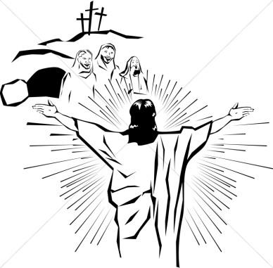 Easter Religious Clip Art Black and White