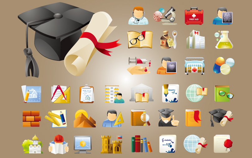 Education Icons Vector Free