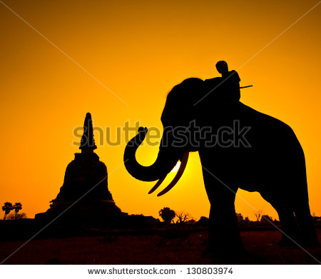 Elephant Riding Silhouette