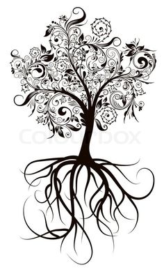 Family Tree with Roots Tattoos
