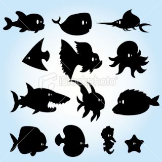 Fish Silhouette Vector Clip Art