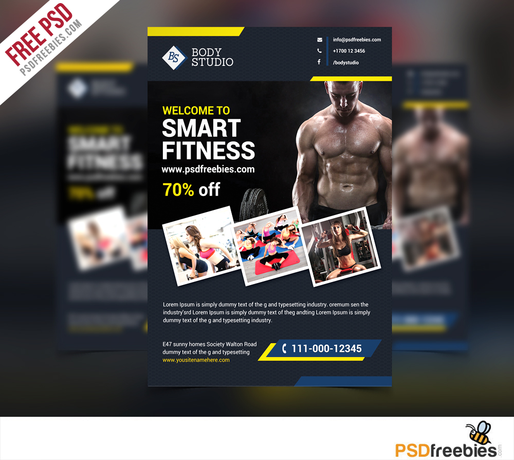 Fitness PSD Flyer Templates Free Downloads