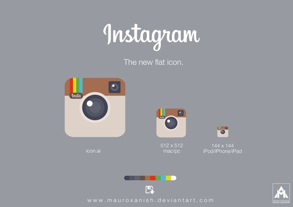 Flat Instagram Icon Vector