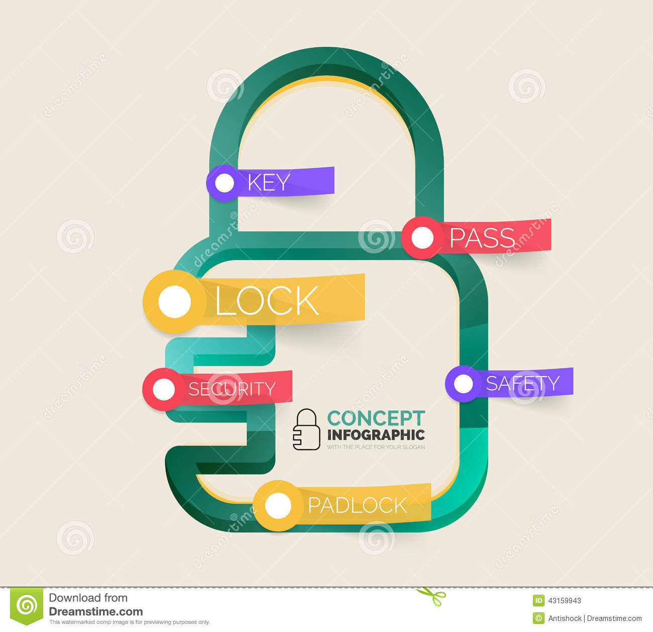 Flat Lock Icon Transparent