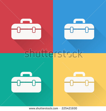 Flat Tool Box Icons