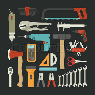 Flat Tool Box Icons