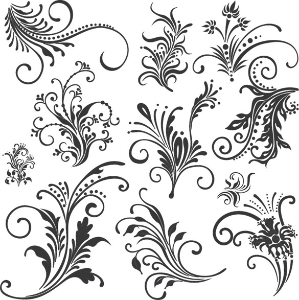 Floral Elements Vector Free Floral Elements Vector Free