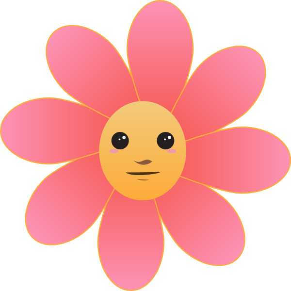 Flowers with Faces Clip Art