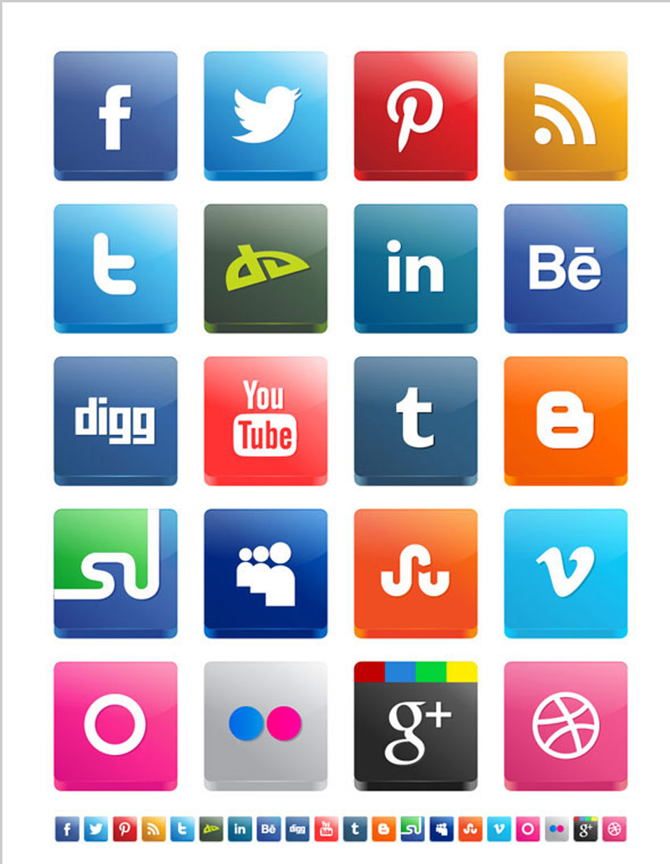 14 Free Social Media Vectors 3D Images