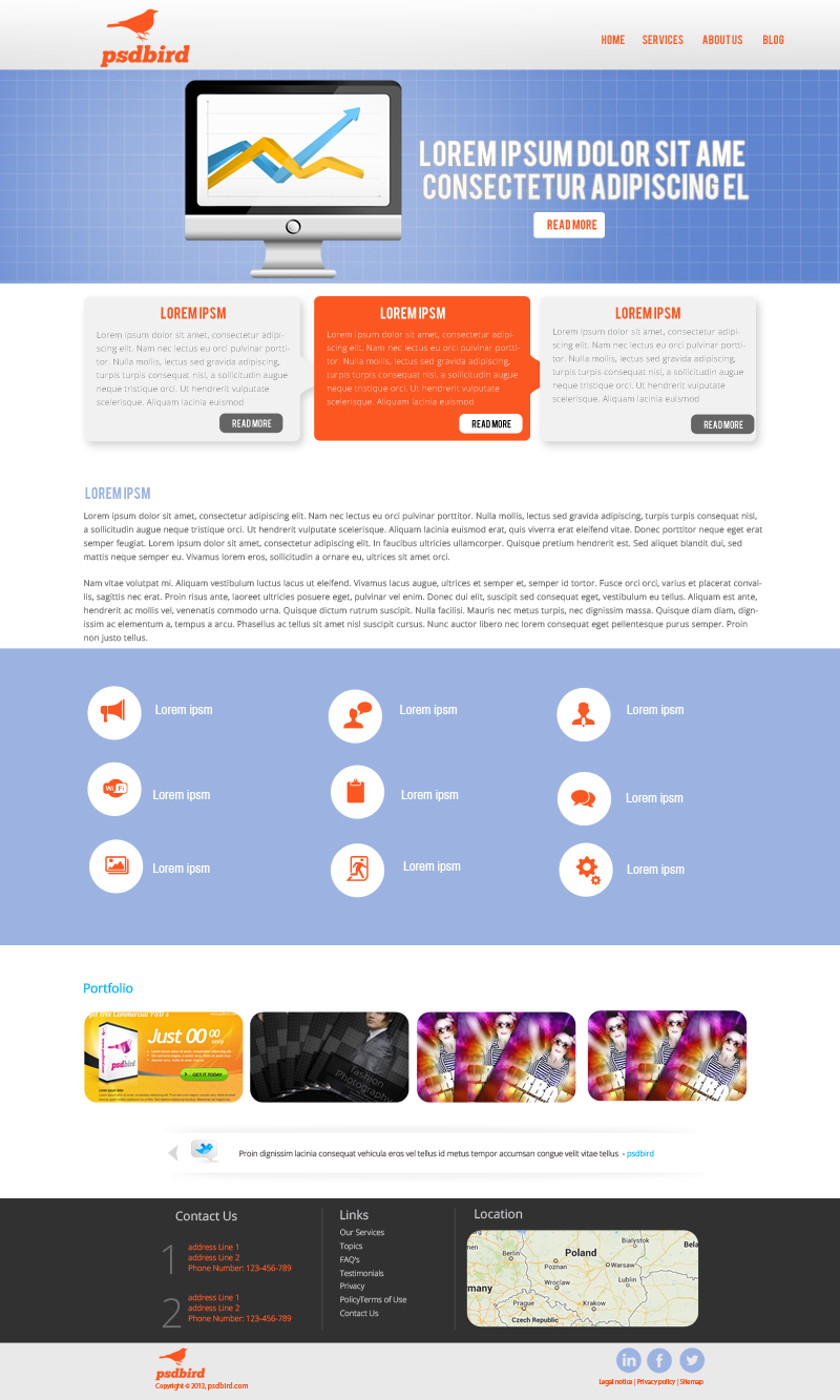 Free Business Website Template PSD