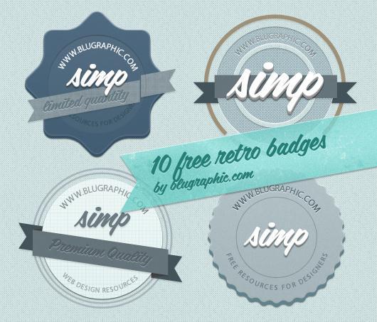 Free Retro Badges PSD