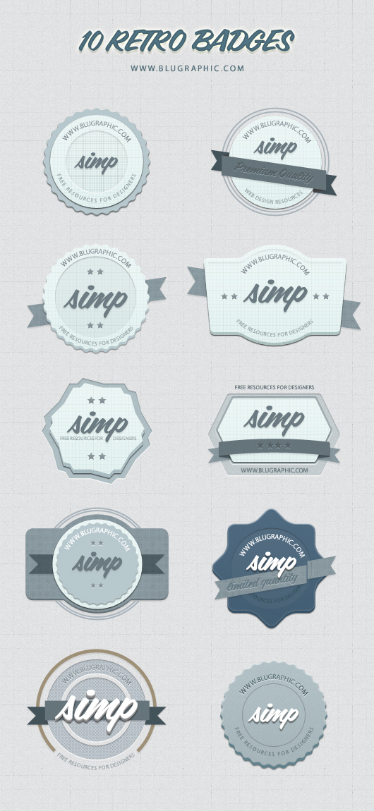 Free Retro Badges PSD