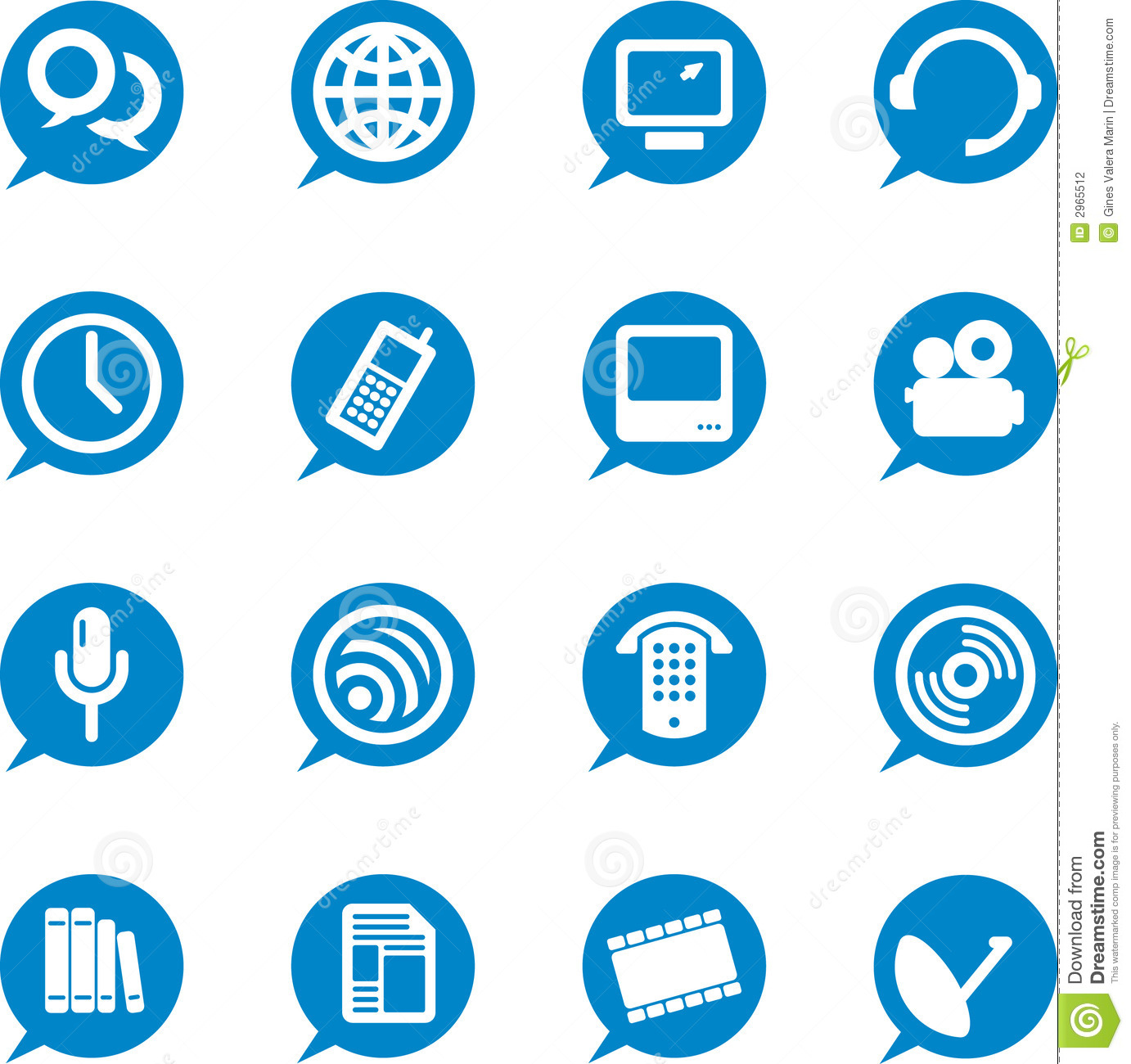 9 Communication Icon Blue Round Images