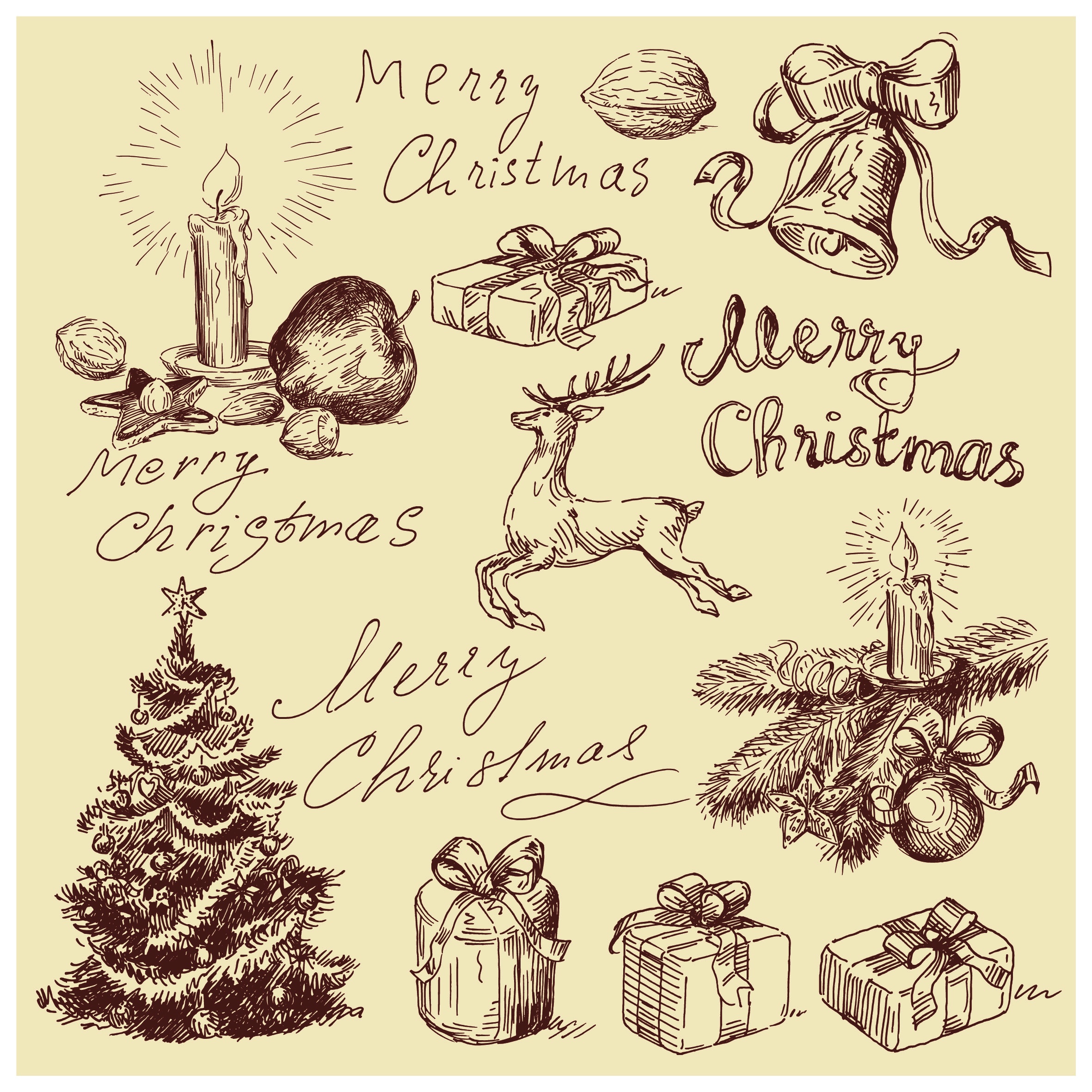 Free Vintage Christmas Vectors Free Vintage Christmas Vectors