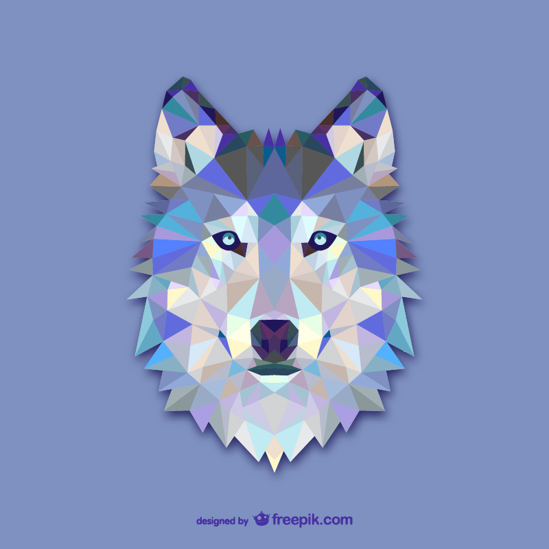 Geometric Animal Designs Wolf