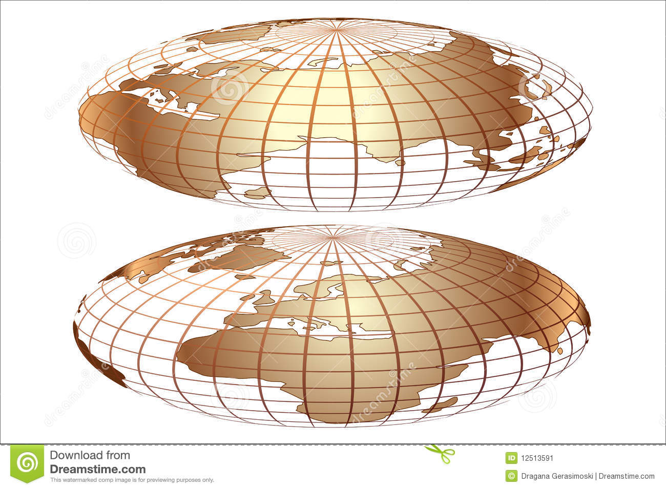 Gold and White World Globe