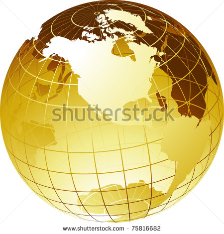 Gold Stock Globe Logo Image