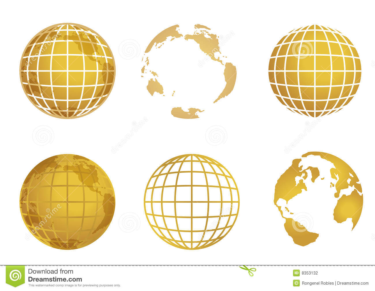 Gold World Globe Map