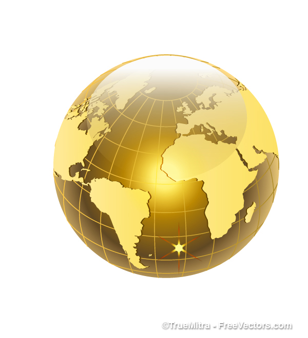 Golden Globe Icon Vector Free