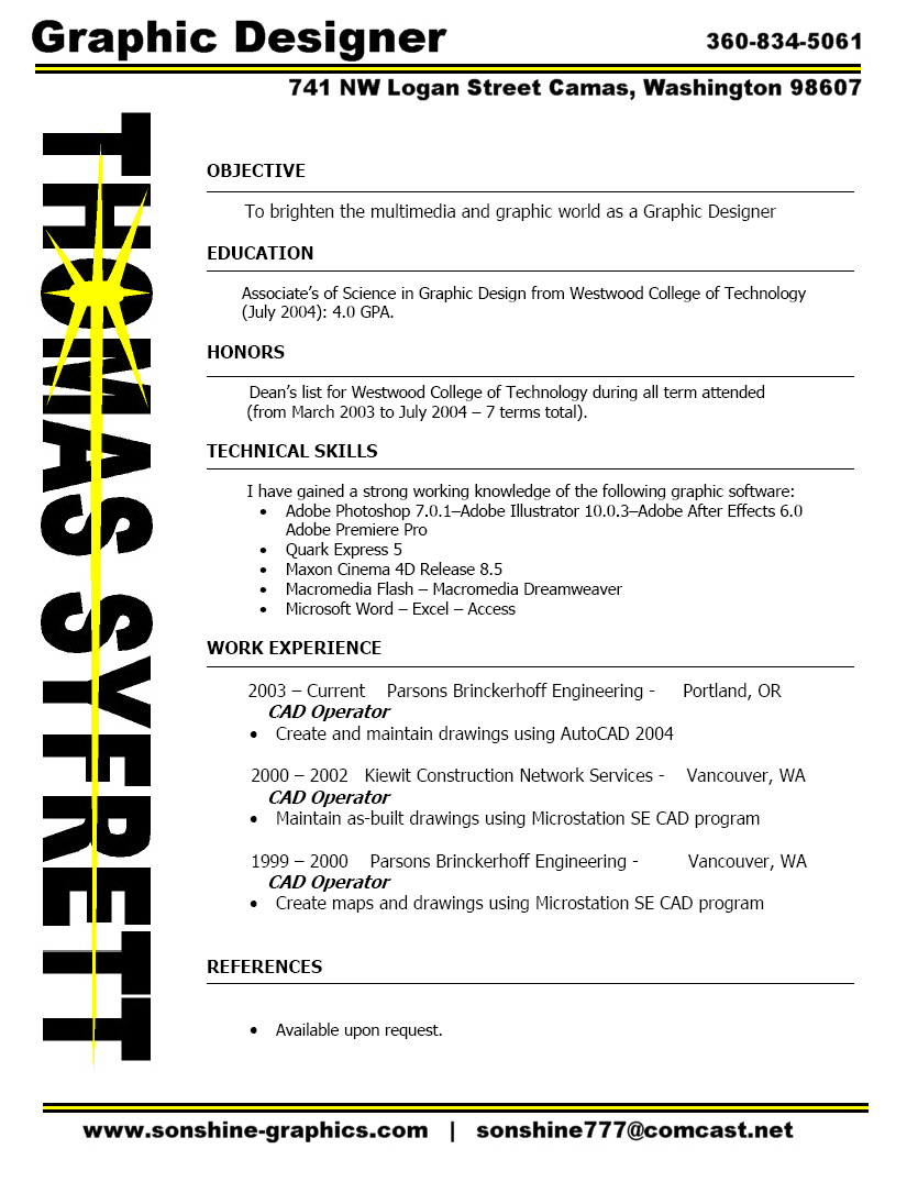 Graphic Design Resume Template