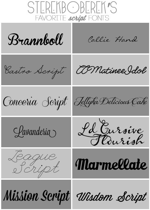 Graphic Design Script Fonts