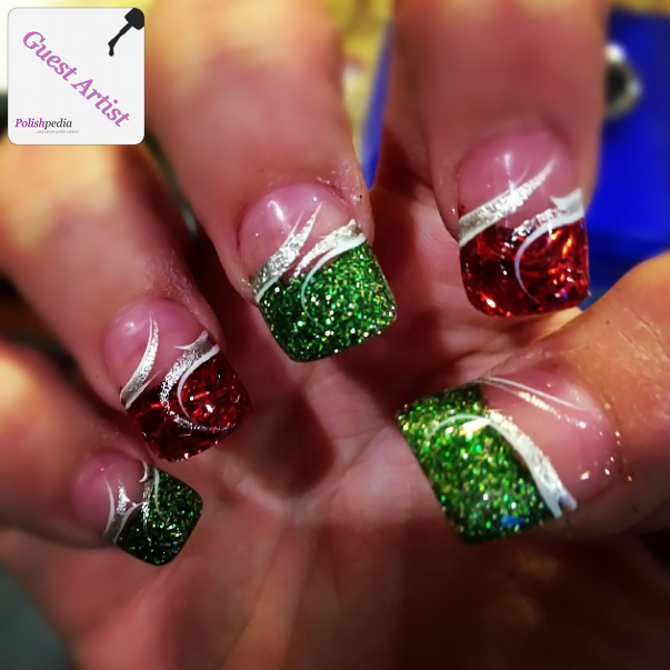 8 Christmas Glitter Nail Art Designs Images