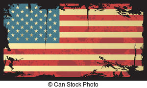 Grunge Distressed American Flag Clip Art