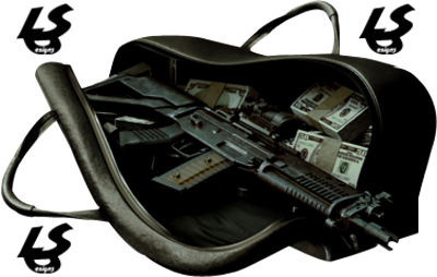 Guns in Money Bag PSD