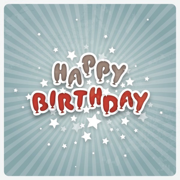 Happy Birthday Background Vector Graphics for Cards