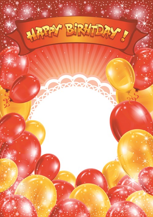 Happy Birthday Colorful Balloons