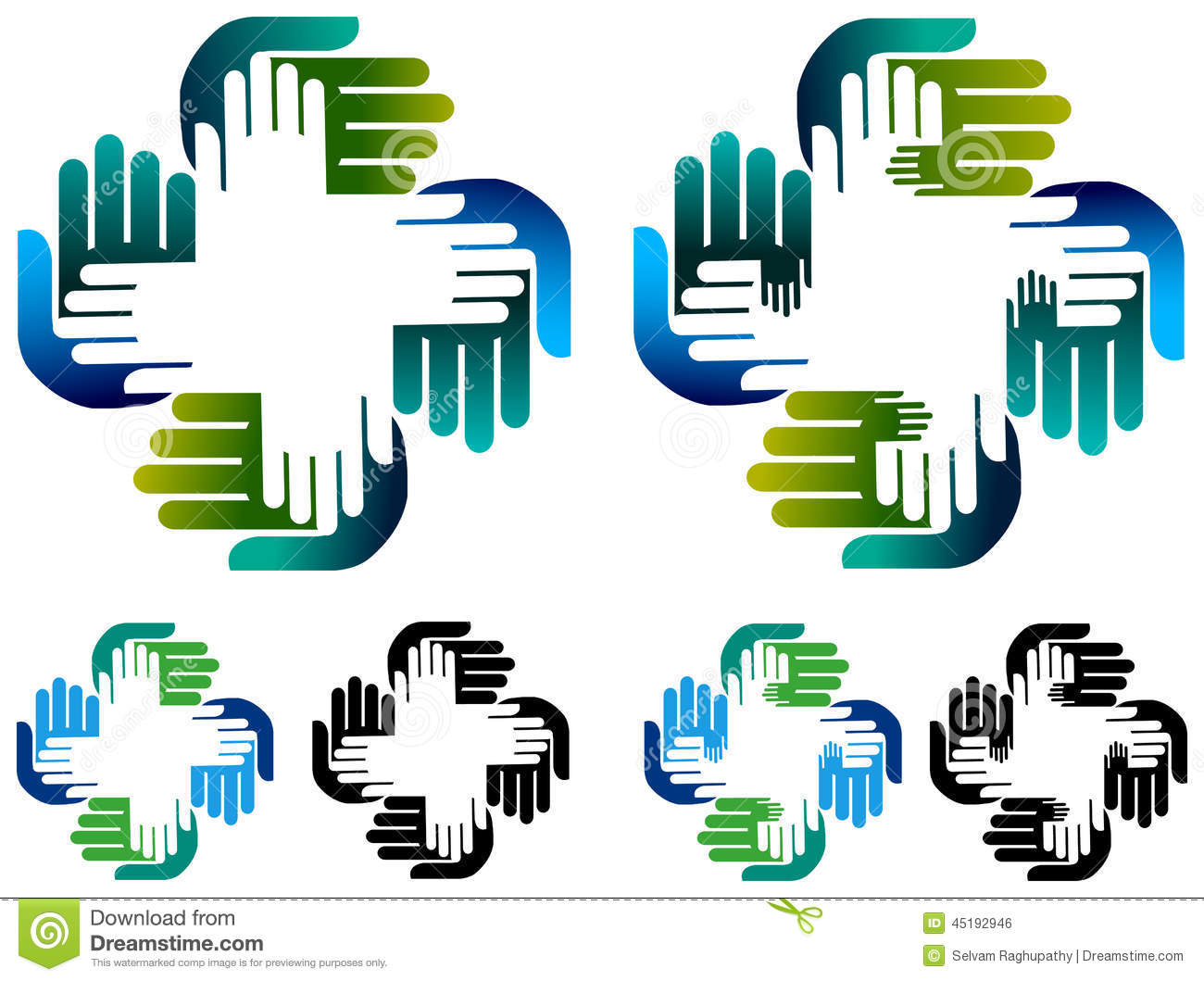 Helping Hands Vector Illustrations