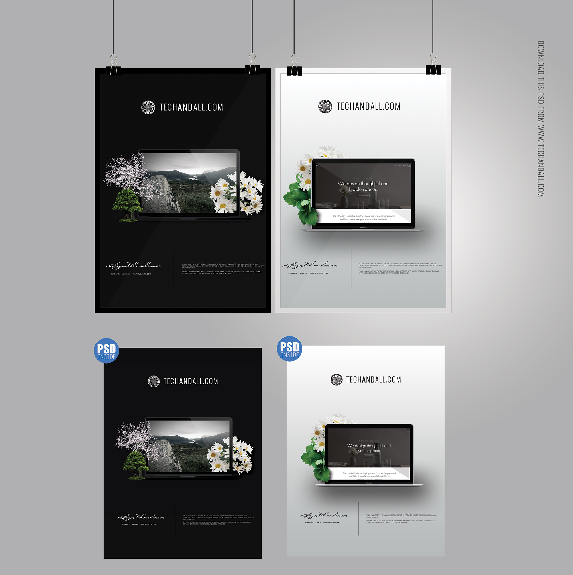 Horizontal Poster Mockup Psd Free