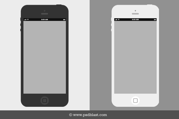 iPhone Wireframe Vector Template