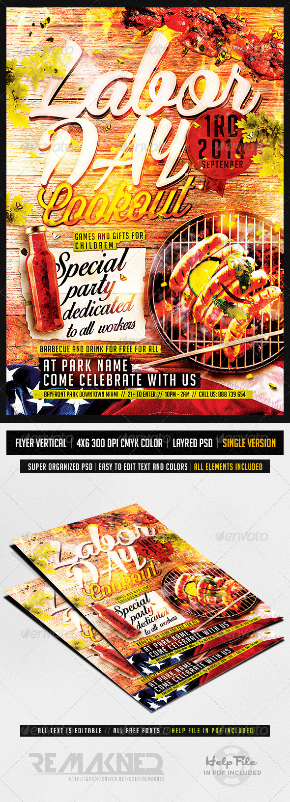 Labor Day Cookout Flyer Template