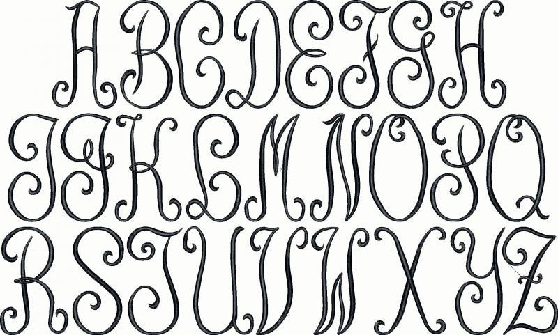 Monogram Embroidery Font Alphabet