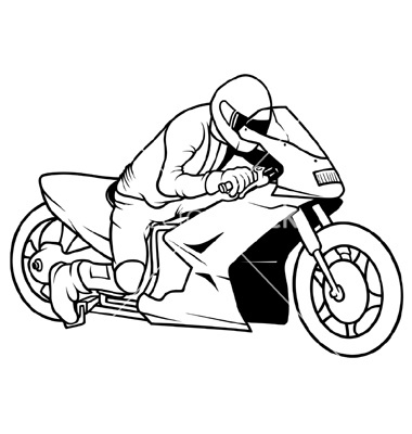 Motorcycle Vector Art Outline