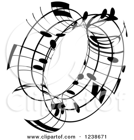 Music Notes Clip Art Black and White