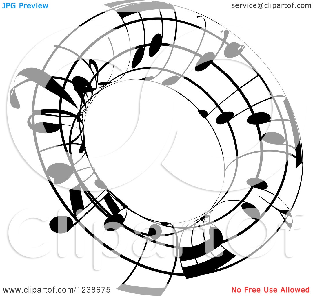Music Notes Clip Art Black and White