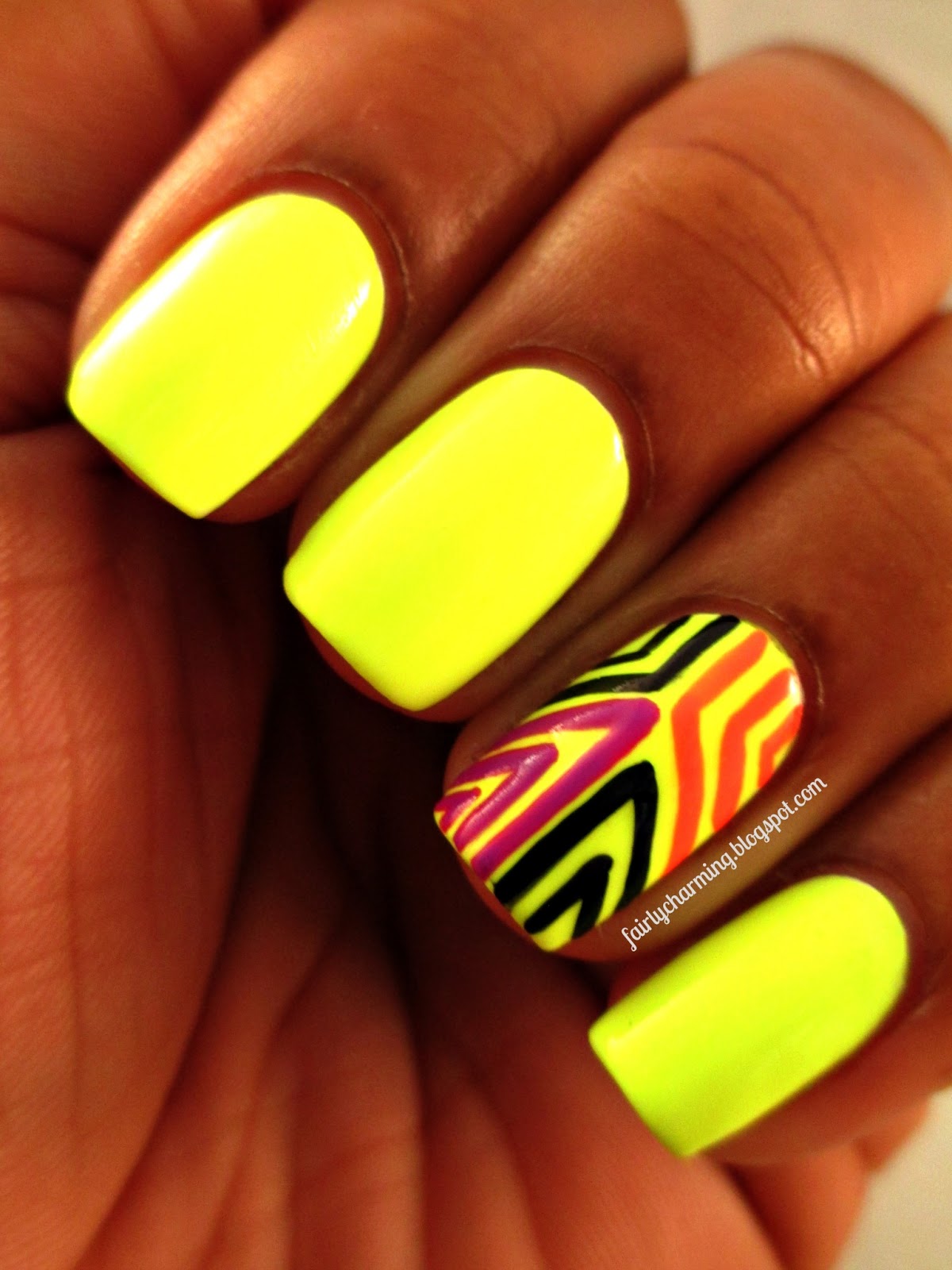 Neon Yellow Nail Designs