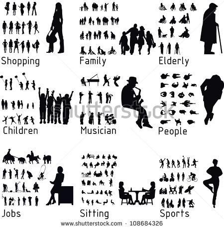 Plan View Person Silhouette Vector