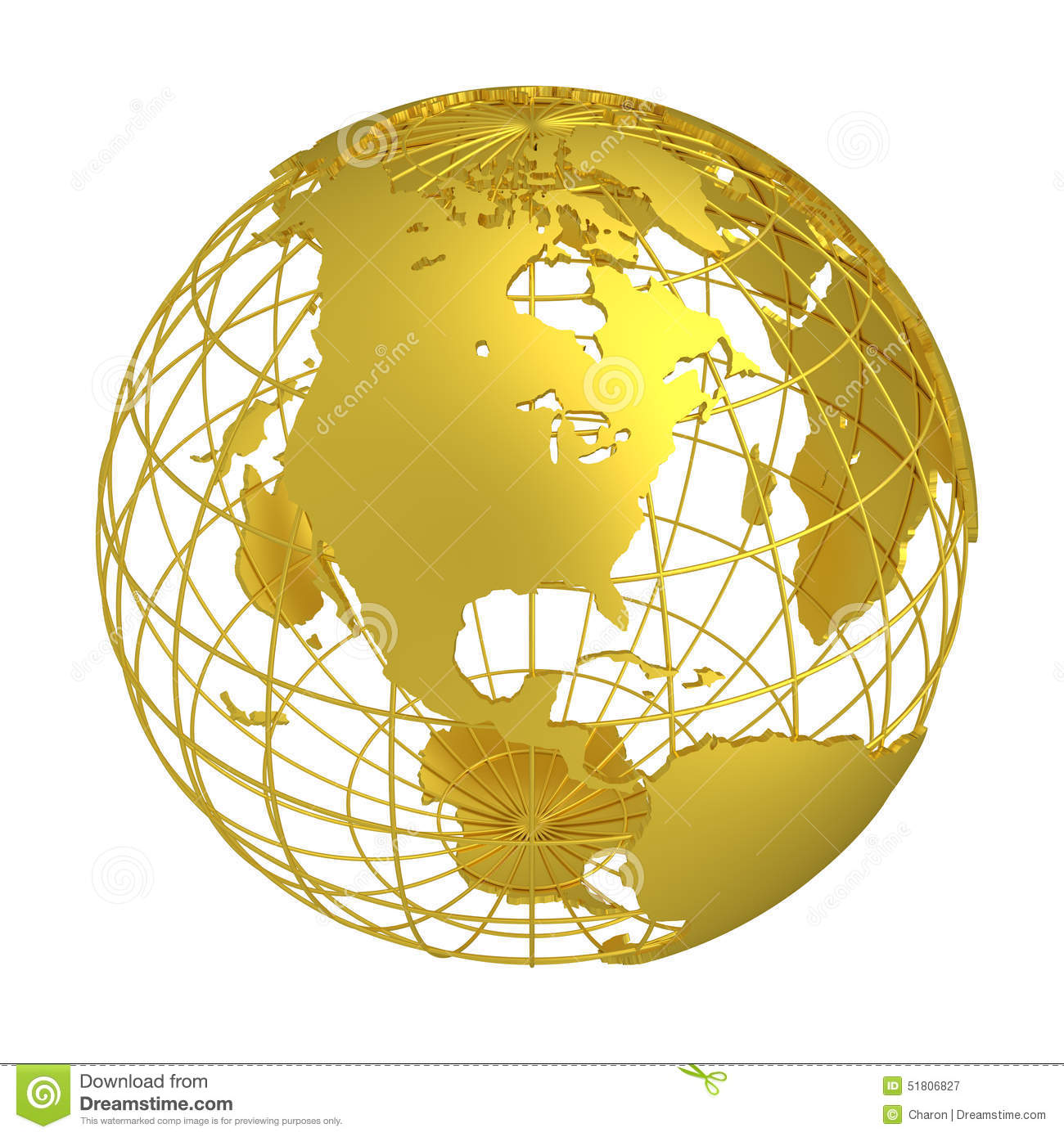 Planet Earth Globe Gold
