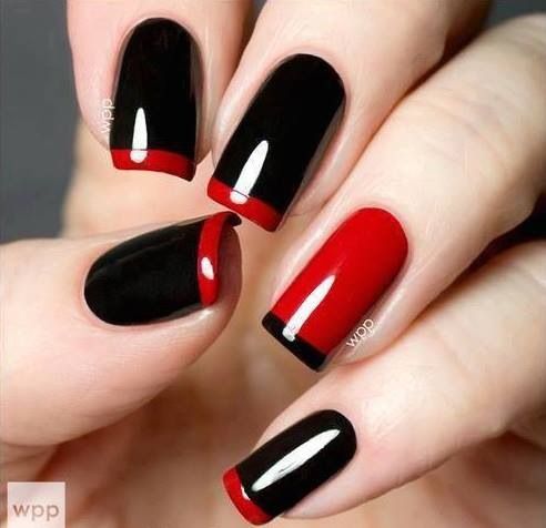 19 Red And Black Nail Designs Images